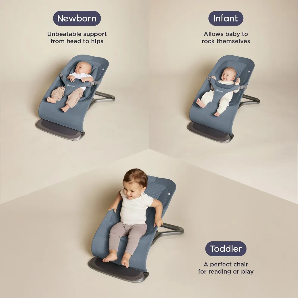 Balansoar pentru copii Ergobaby,  3 in 1, Evolve, Oxford Blue