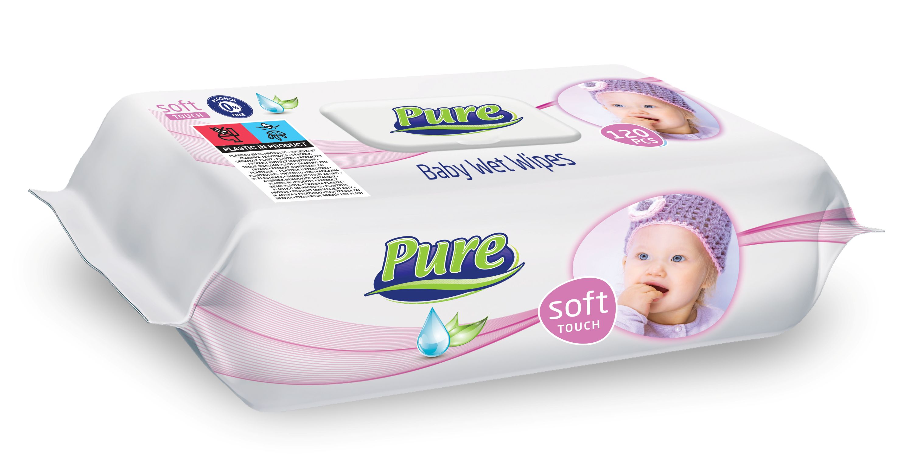 Set servetele umede Pure Premium, 12 pachete x 120 buc