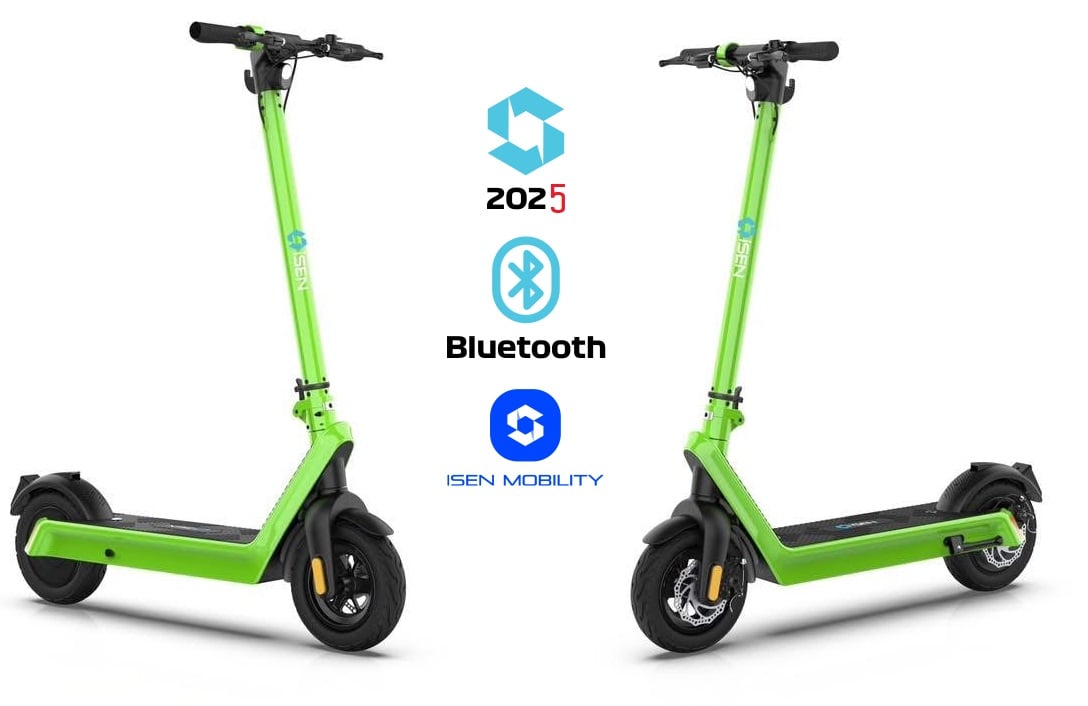 Trotineta electrica pliabila iSEN X9 Plus 2025 Verde, BT, 10 inch, 850W, autonomie maxima 65km, pana la 40km/h, baterie detasabila 15.6Ah
