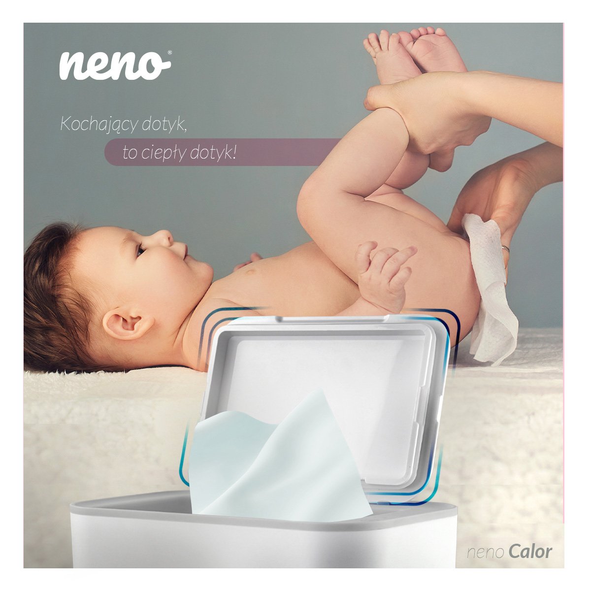 Incalzitor pentru servetele umede Neno Calor, 3 niveluri de incalzire, capacitate 150 buc, alb