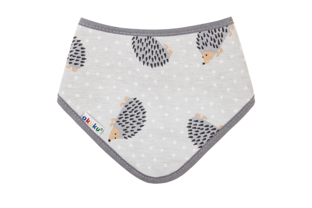 Baveta Akuku, Arici, Tip bandana, Cu inchidere reglabila, Gri