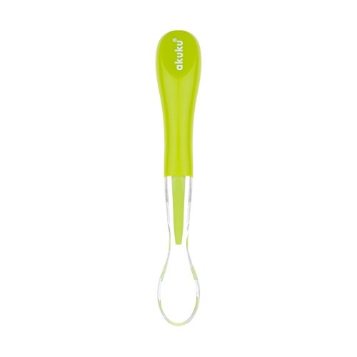 Lingurita Akuku, Varf moale, Din silicon, Lungime 21 cm, Verde
