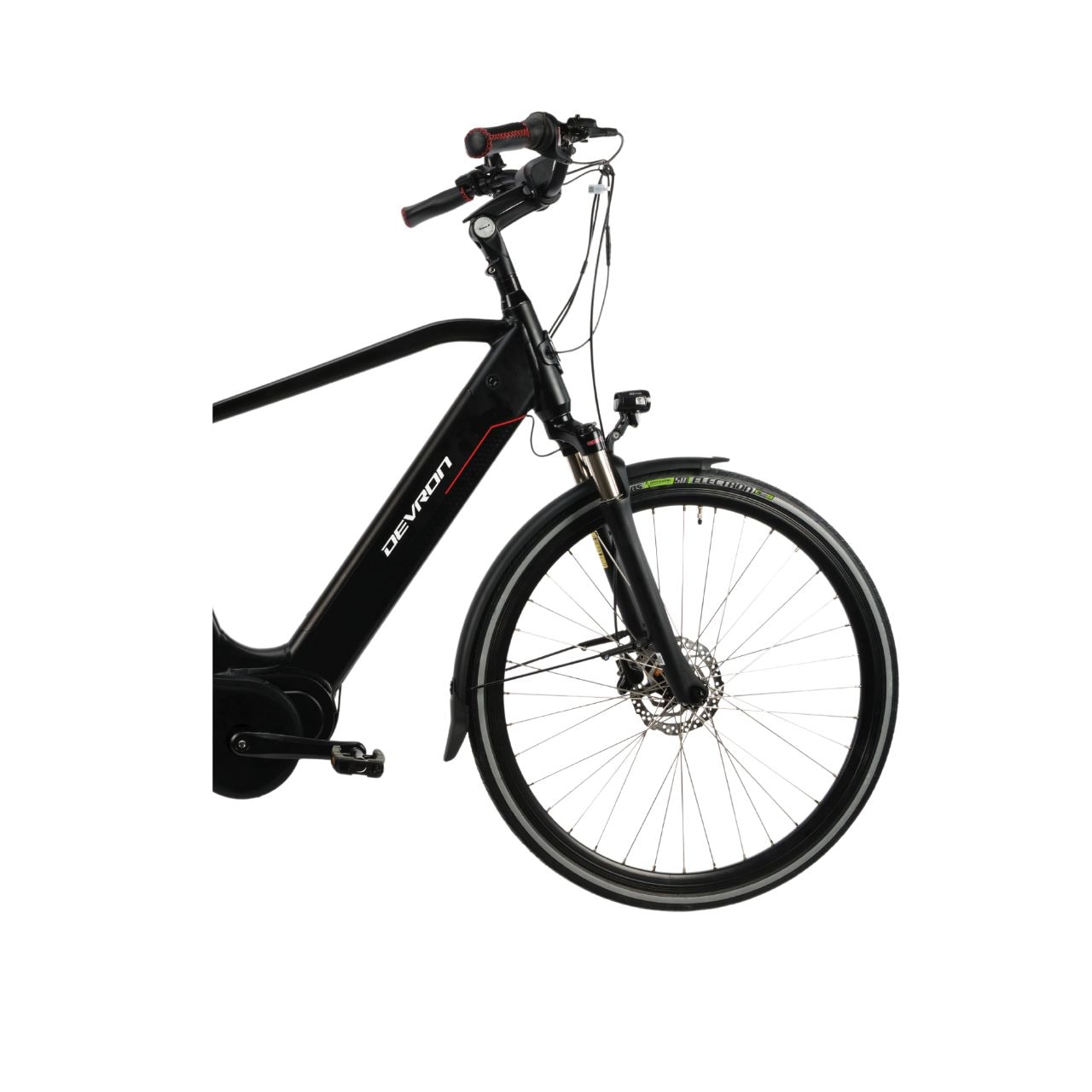 Bicicleta Electrica Devron 28427, roata 28", M, Disc Brake,  viteza maxima 25km/h, motor 250W, Negru
