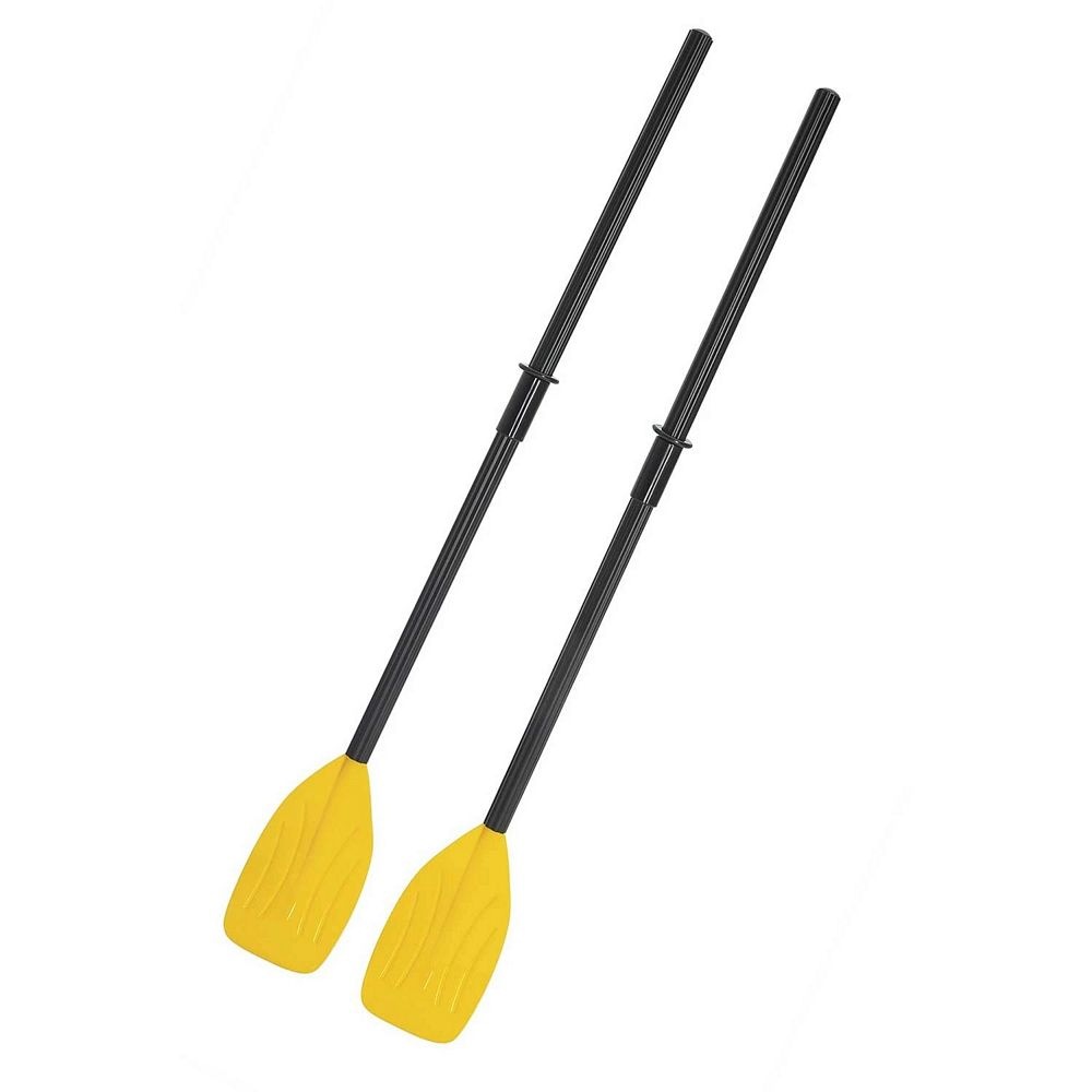 Barca gonflabila Bestway, un adult si un copil, 2 vasle din plastic, sarcina maxima 120 kg, pompa cu piston inclusa, 196 x 106 cm