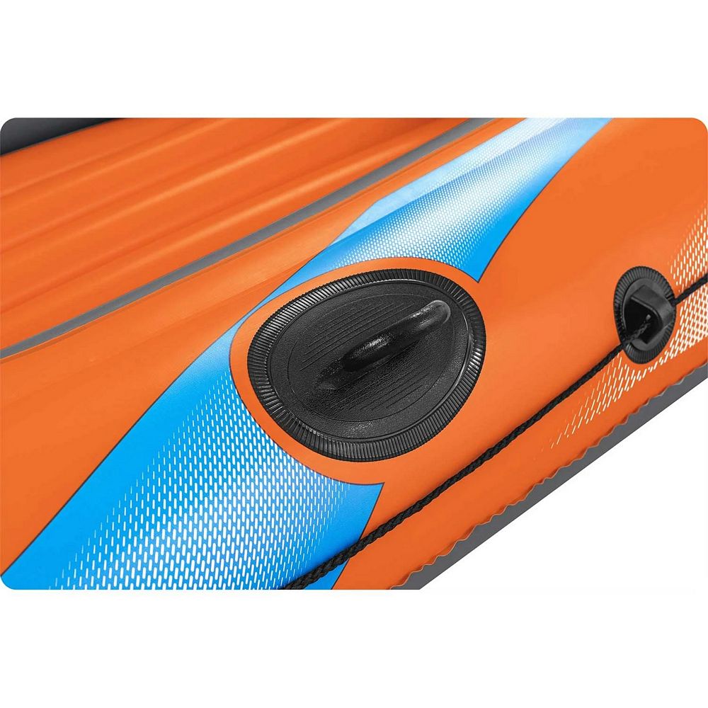 Barca gonflabila Bestway, un adult si un copil, 2 vasle din plastic, sarcina maxima 120 kg, pompa cu piston inclusa, 196 x 106 cm