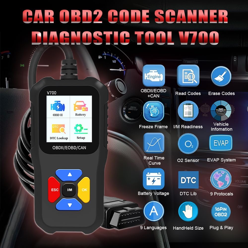 Tester auto universal OBD2, CAN si EOBD, diagnoza, cautare DTC, citire si stergere coduri de eroare, multimarca, negru