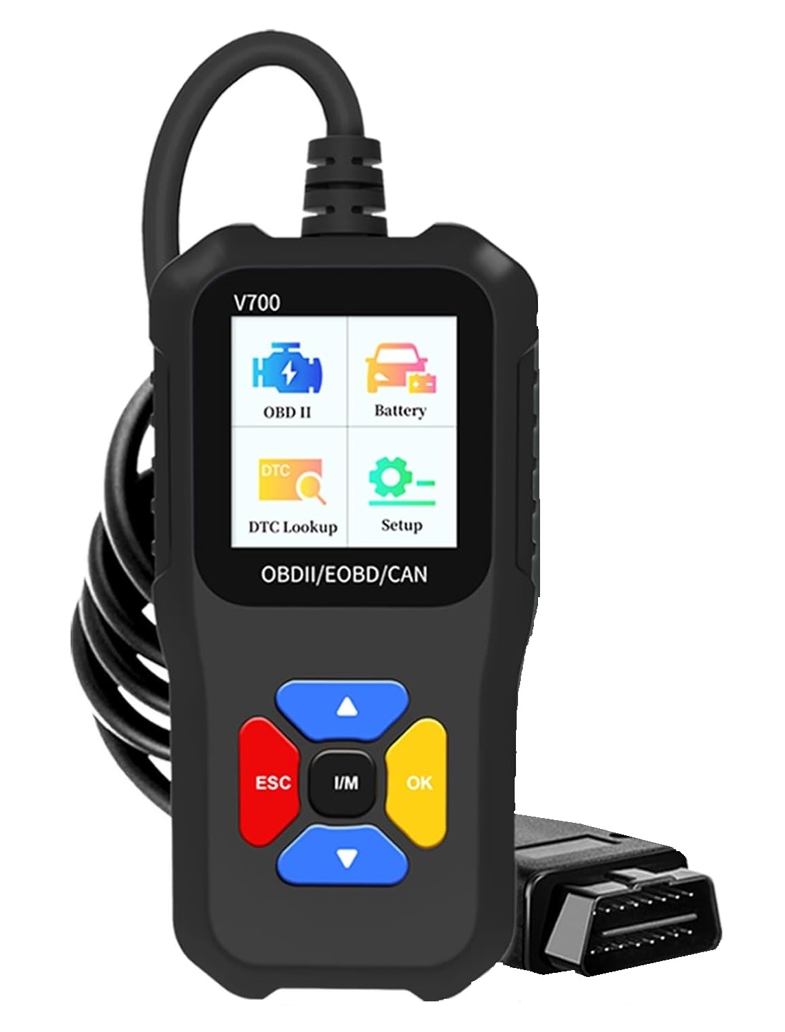 Tester auto universal OBD2, CAN si EOBD, diagnoza, cautare DTC, citire si stergere coduri de eroare, multimarca, negru