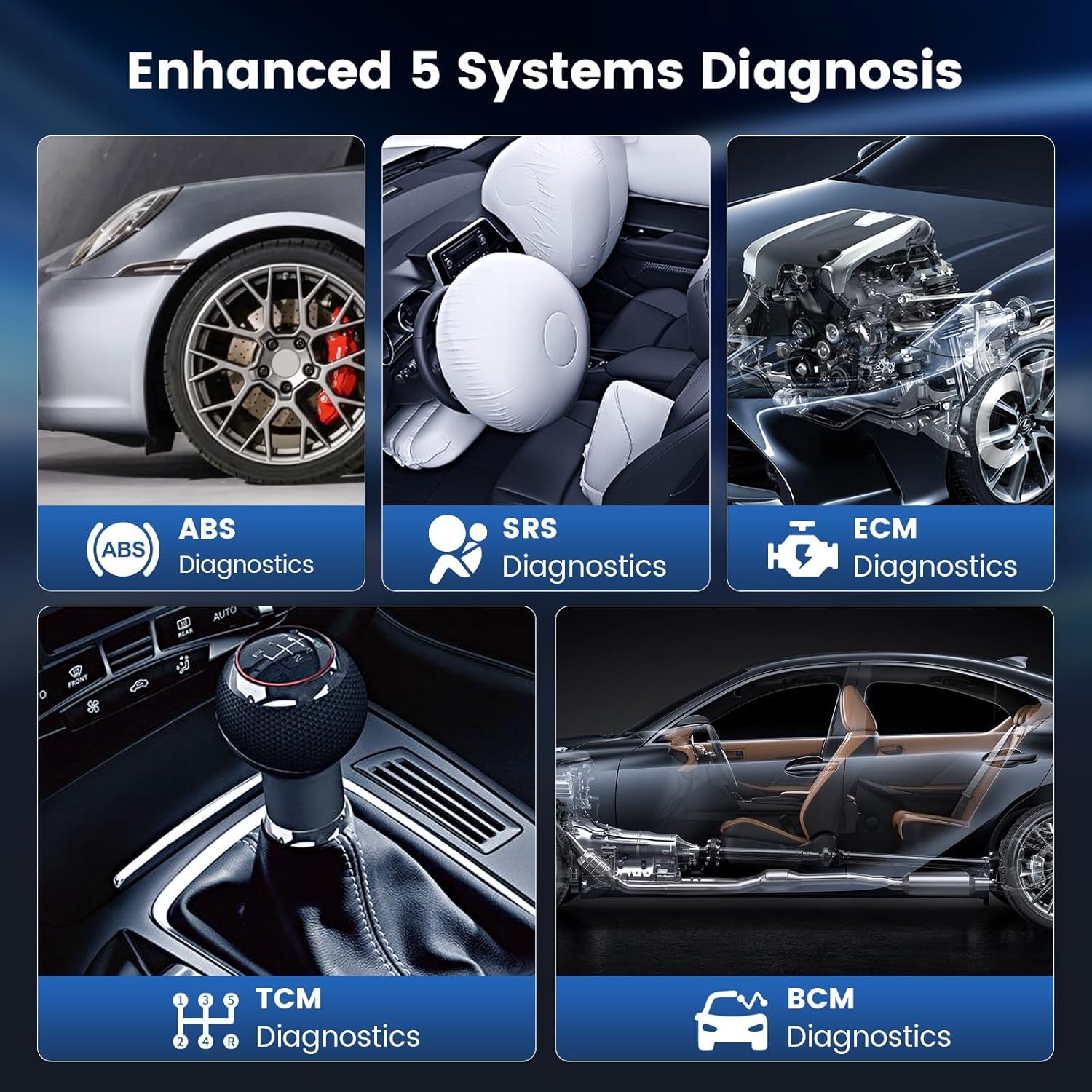 Tester diagnoza auto OBD2 cu 4 diagnostice de sistem ABS/SRS/ECM/TCM si 5 functii service ulei, EPB, SAS, TPMS, ETS, Android 7.0, live data, test senzor O2, test EVAP, multimarca