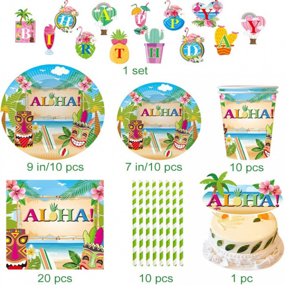 Set de vesela pentru petrecere Amycute, carton, multicolor, 63 piese