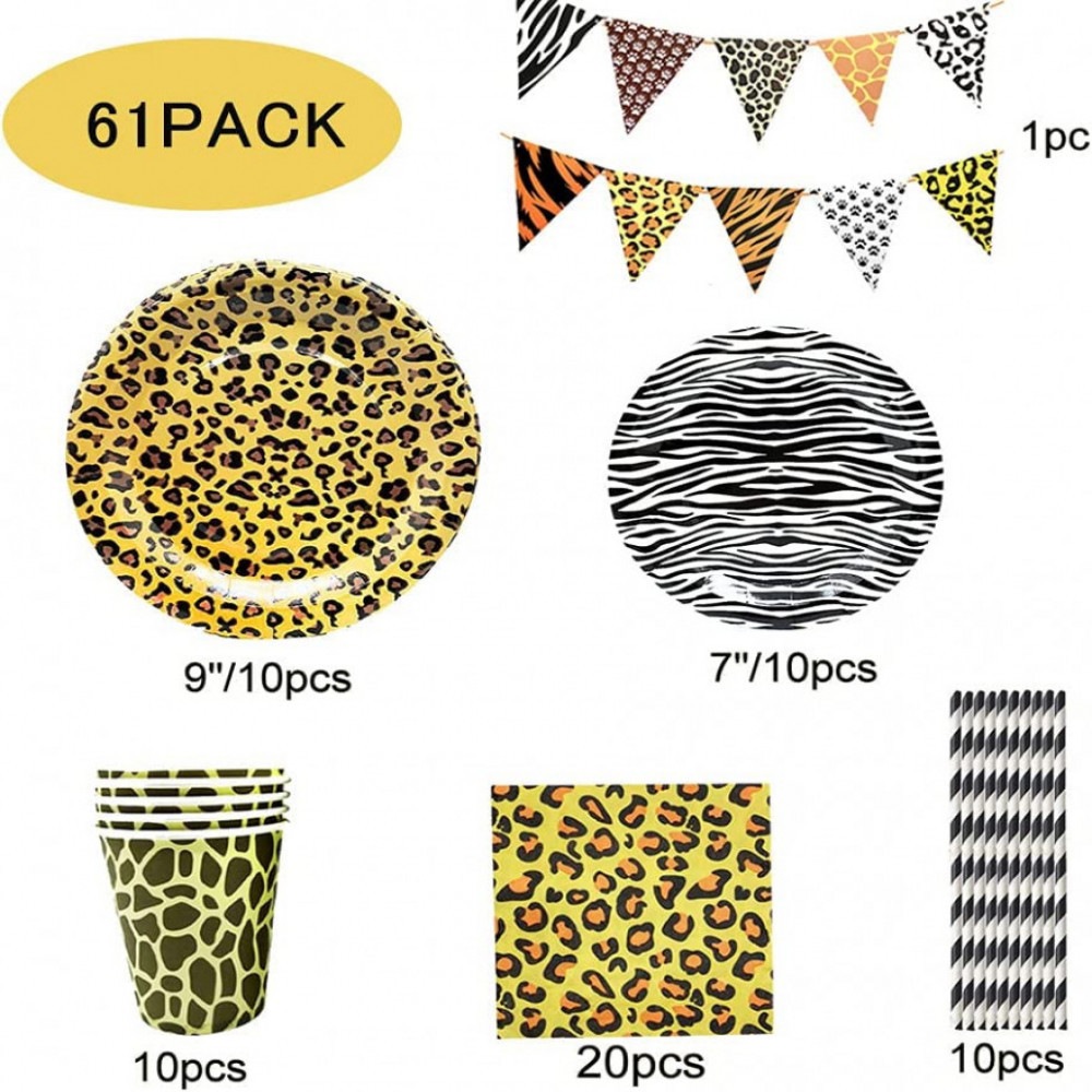 Set de vesela Amycute, carton, multicolor, 61 piese
