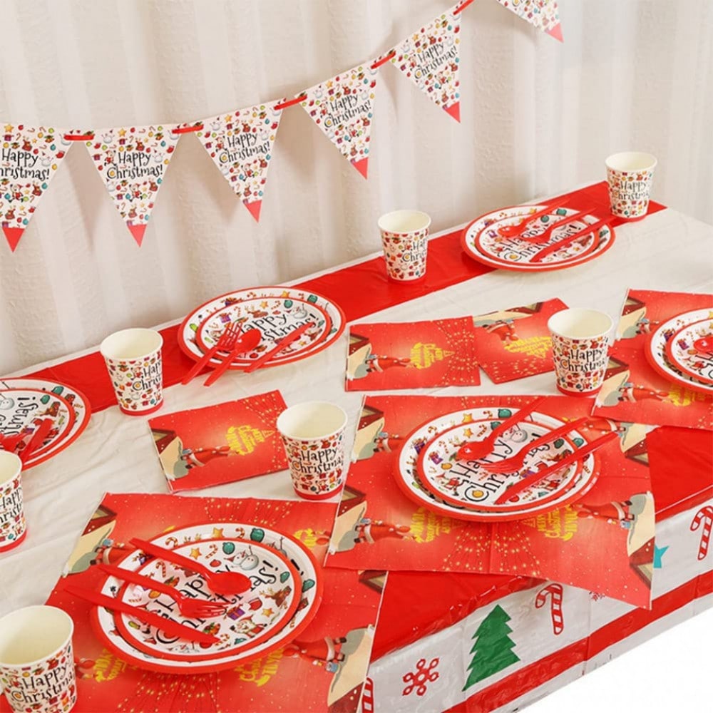 Set de vesela pentru petrecere Ksopsdey, hartie/plastic, multicolor, 82 piese