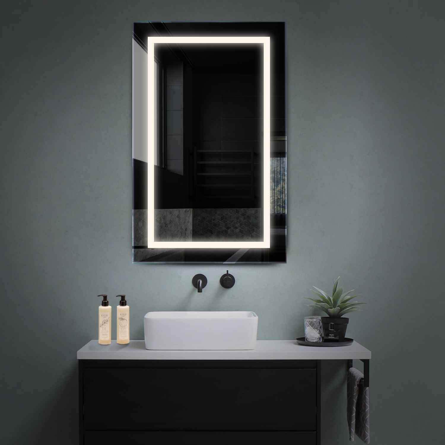 Oglinda LED Reyze Gama Salono Model LED 1, 70x140 cm, Verticala, LED 4000K Neutru, Control intrerupator perete