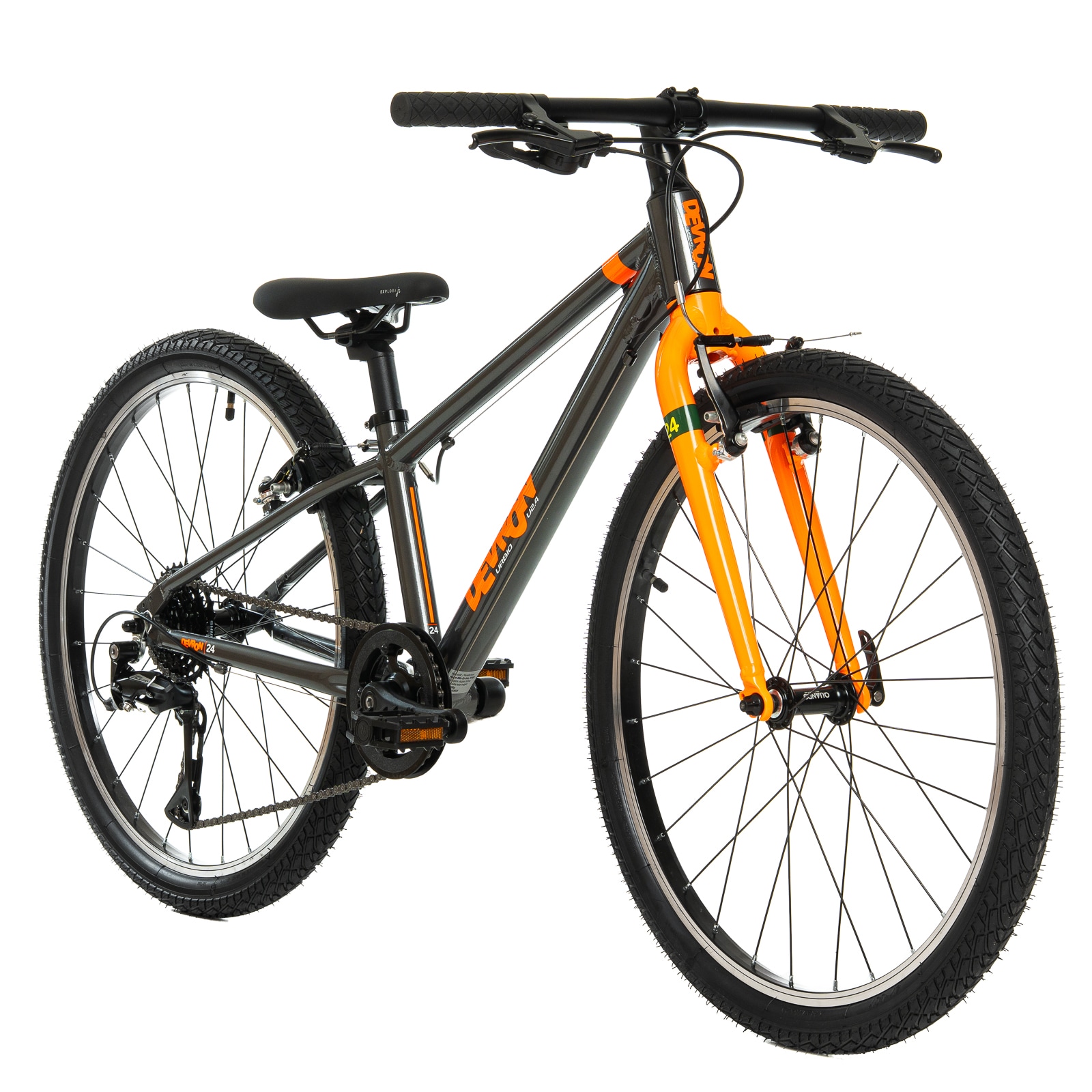 Bicicleta Copii Devron Urbio U2.4 Super Light, 24 Inch, Gri-Portocaliu