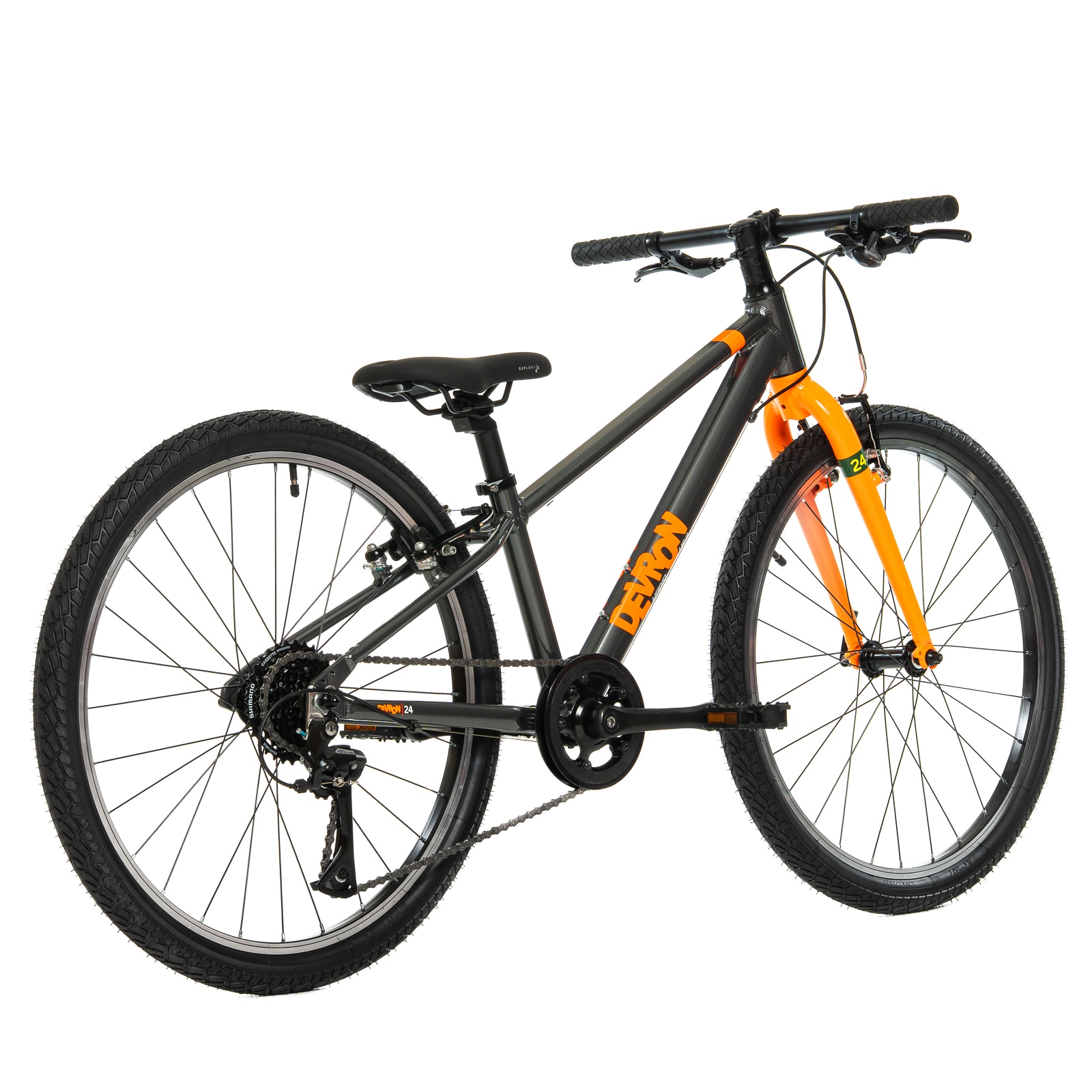 Bicicleta Copii Devron Urbio U2.4 Super Light, 24 Inch, Gri-Portocaliu
