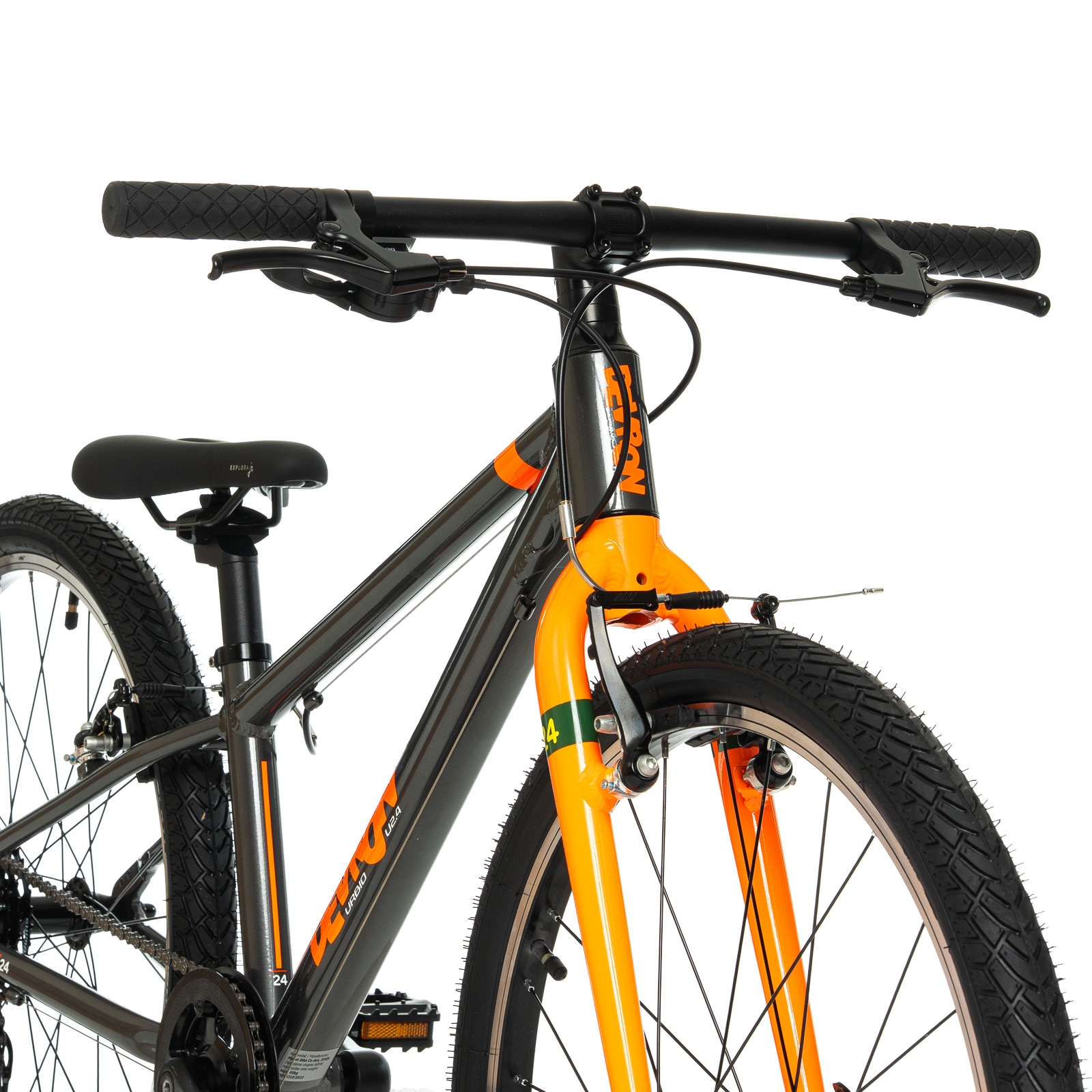 Bicicleta Copii Devron Urbio U2.4 Super Light, 24 Inch, Gri-Portocaliu