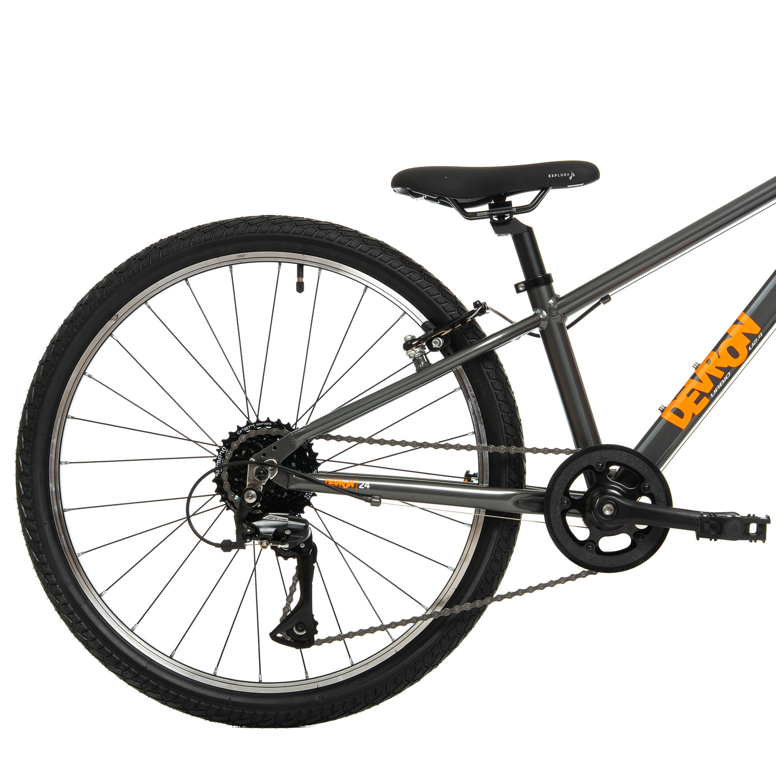 Bicicleta Copii Devron Urbio U2.4 Super Light, 24 Inch, Gri-Portocaliu