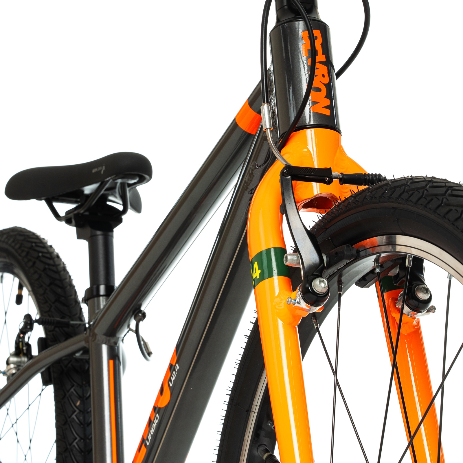 Bicicleta Copii Devron Urbio U2.4 Super Light, 24 Inch, Gri-Portocaliu