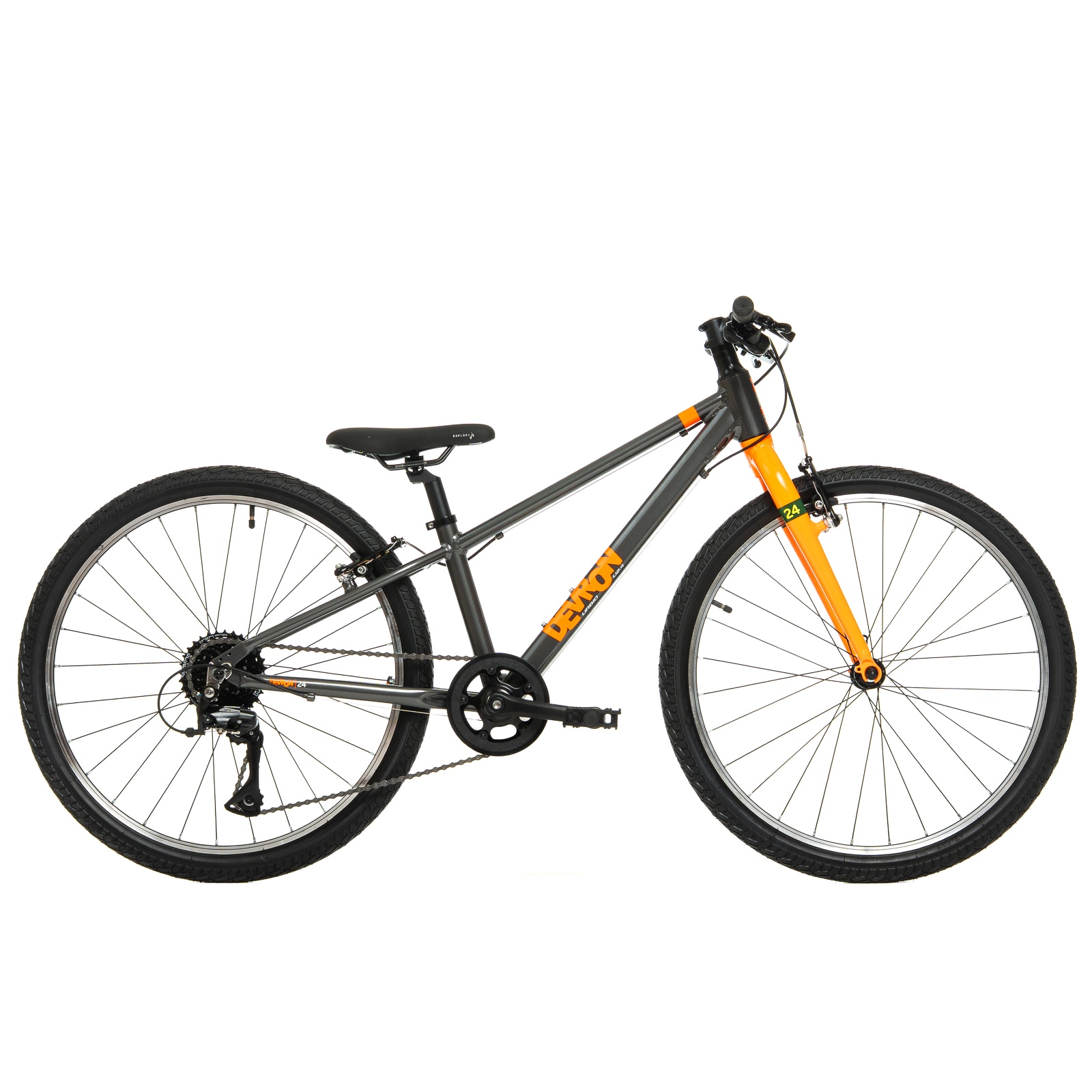 Bicicleta Copii Devron Urbio U2.4 Super Light, 24 Inch, Gri-Portocaliu