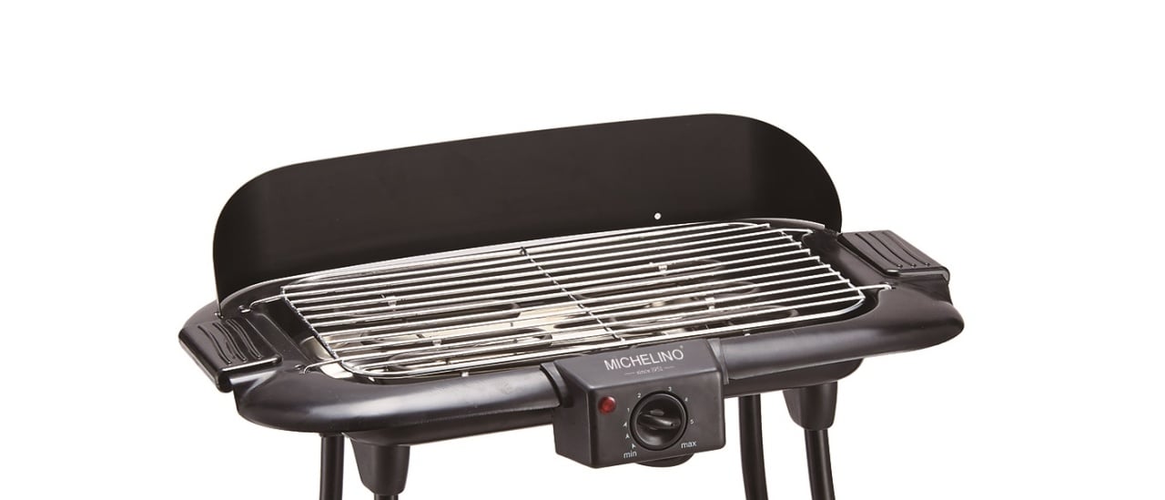 Gratar electric 2 in 1 MICHELINO 74372, 2200W, suprafata 38x22cm, termostat, temperatura reglabila, cromat