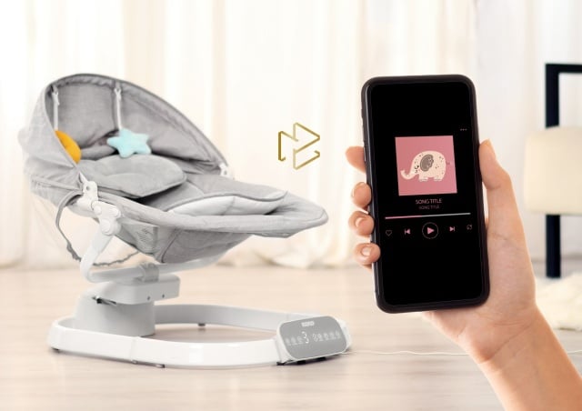 Leagan electronic bebelusi Neno Nube, 10 melodii, conectare Bluetooth