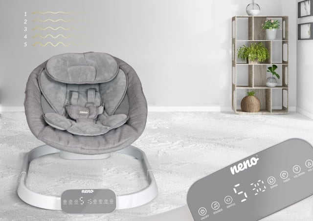 Leagan electronic bebelusi Neno Nube, 10 melodii, conectare Bluetooth