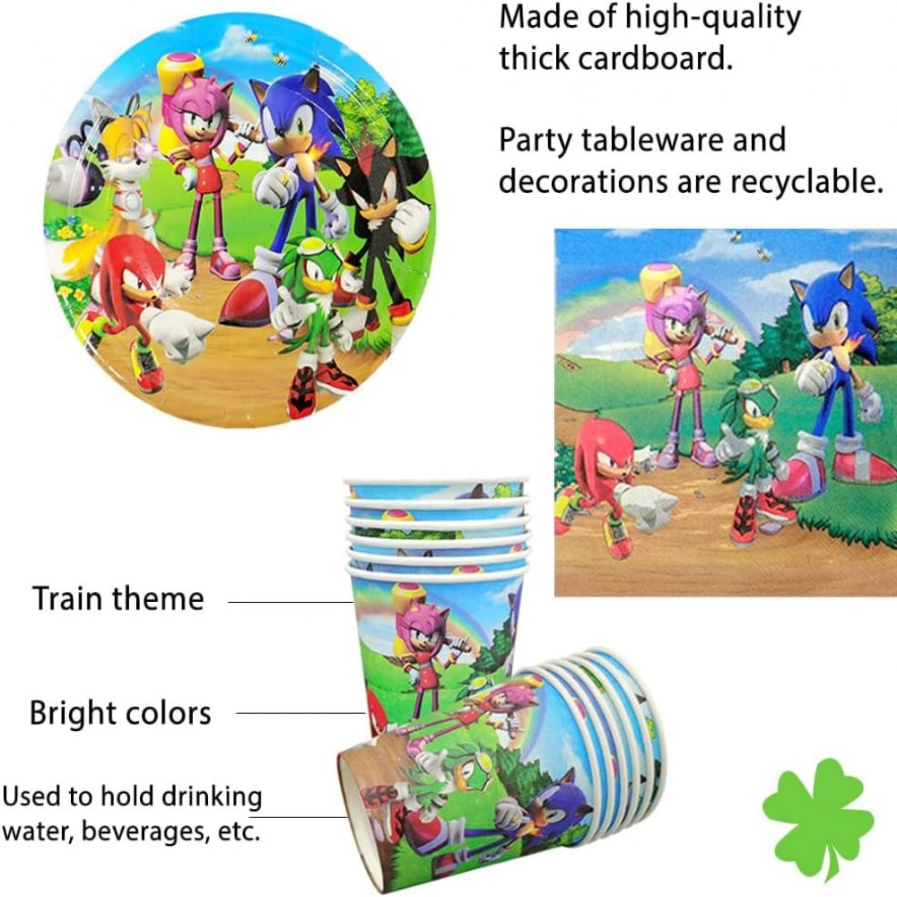 Set de vesela pentru petrecere copii MEZHEN, hartie, multicolor, 45 piese