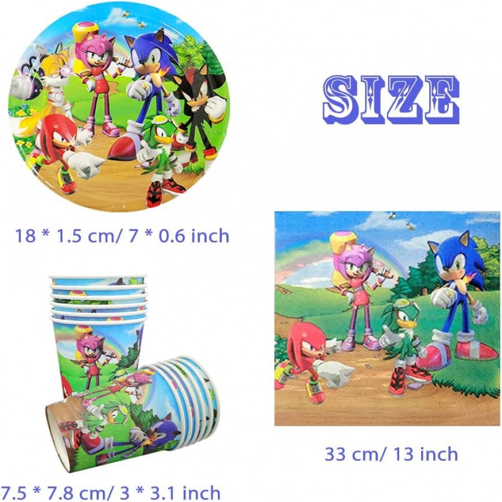 Set de vesela pentru petrecere copii MEZHEN, hartie, multicolor, 45 piese