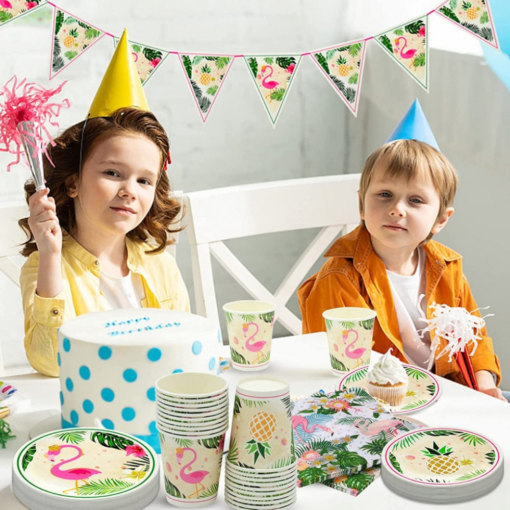 Set de vesela Amycute, hartie, multicolor, 60 piese