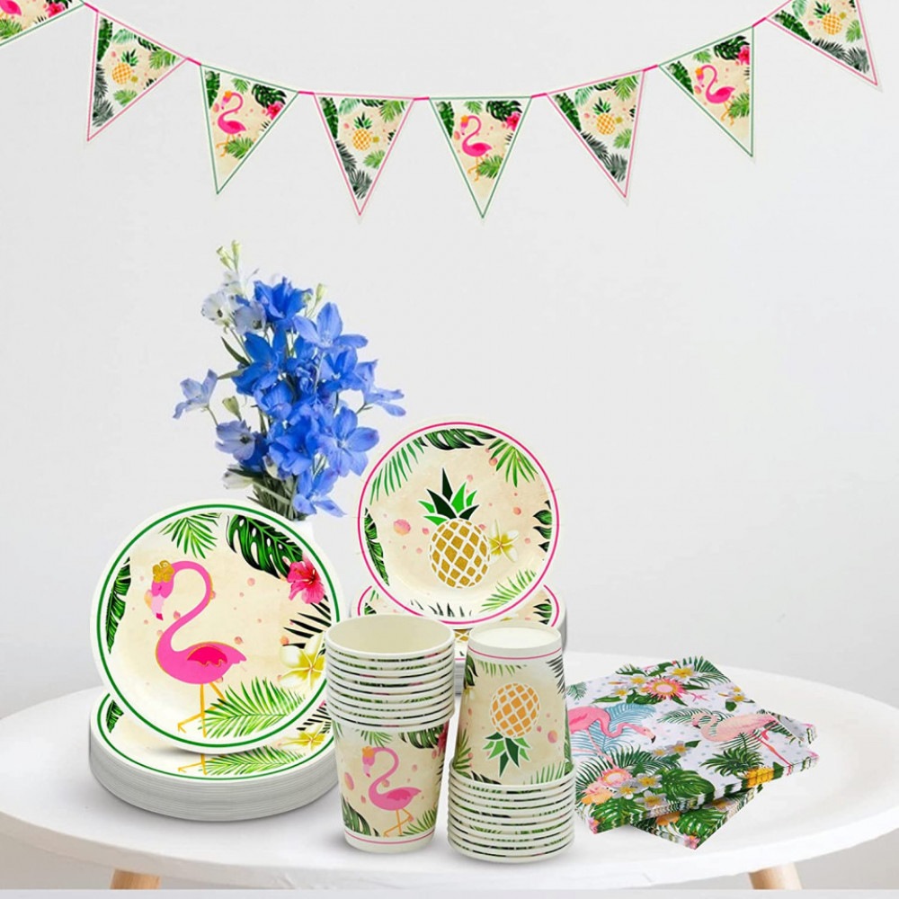 Set de vesela Amycute, hartie, multicolor, 60 piese