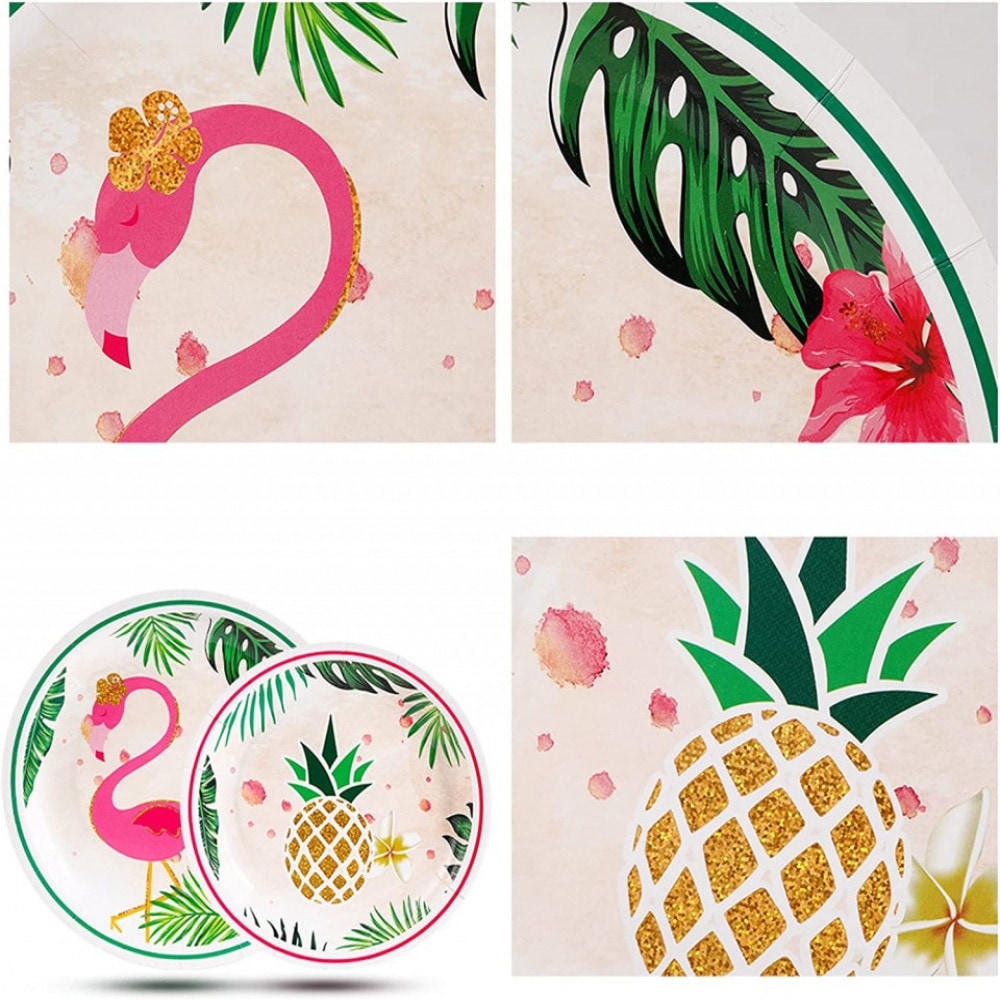 Set de vesela Amycute, hartie, multicolor, 60 piese