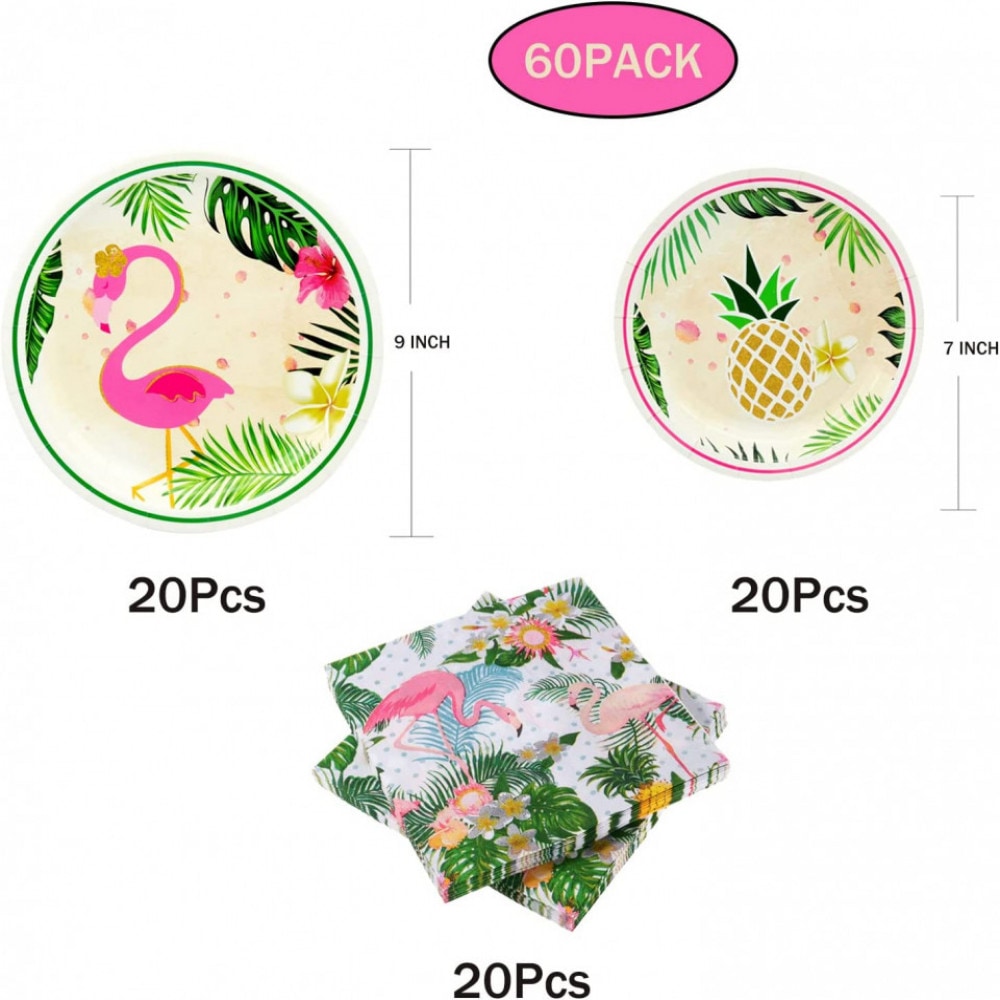 Set de vesela Amycute, hartie, multicolor, 60 piese