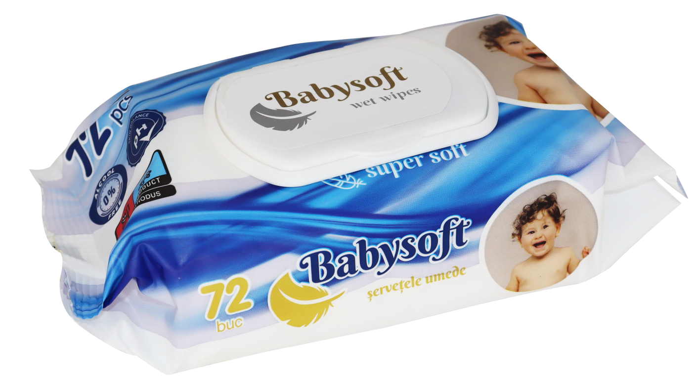 Set 12 x servetele umede BabySoft SuperSoft, 72buc/pachet