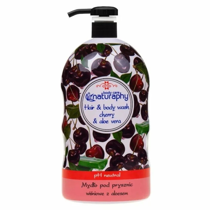 Gel de dus Naturaphy, Cu cirese si aloe vera, Cantitate 1000 ml
