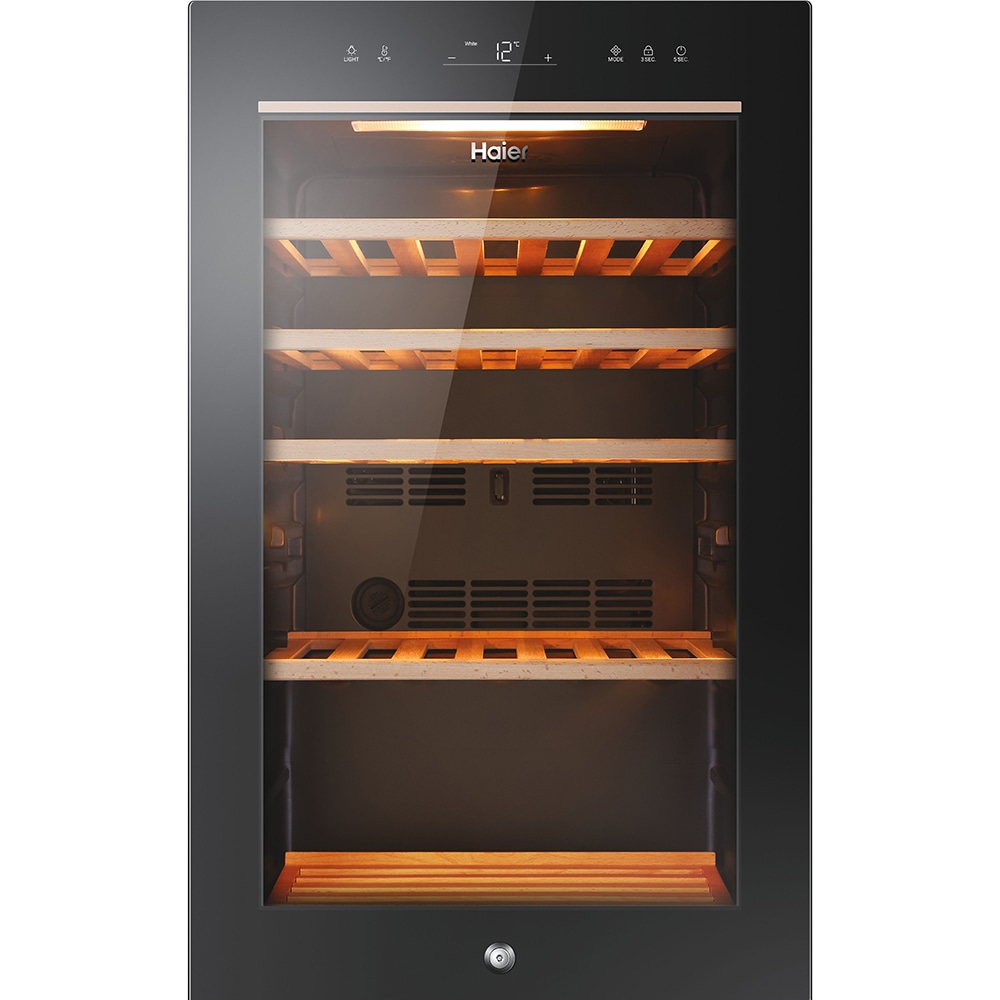 Racitor de vinuri HAIER HWS49GA, 49 sticle, H 82 cm, Clasa F, negru