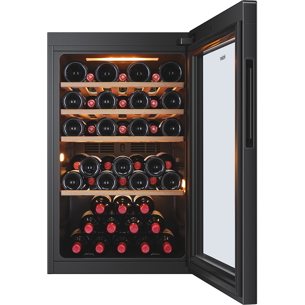Racitor de vinuri HAIER HWS49GA, 49 sticle, H 82 cm, Clasa F, negru
