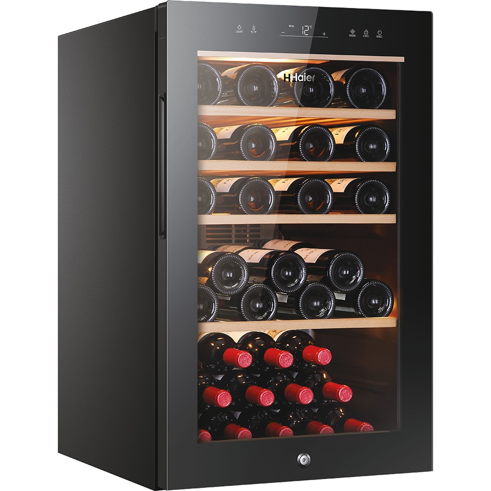 Racitor de vinuri HAIER HWS49GA, 49 sticle, H 82 cm, Clasa F, negru