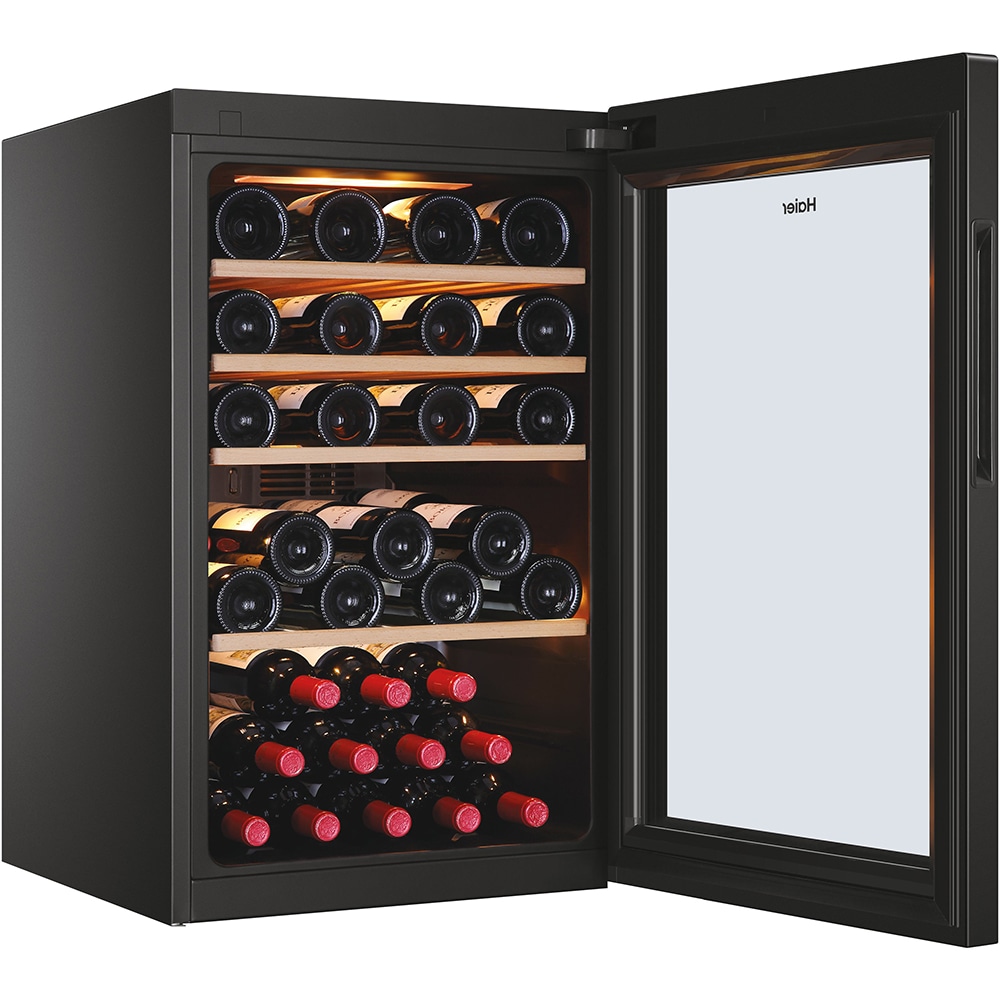 Racitor de vinuri HAIER HWS49GA, 49 sticle, H 82 cm, Clasa F, negru