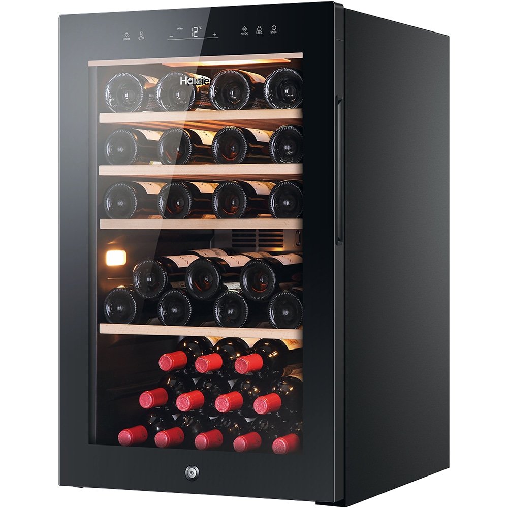 Racitor de vinuri HAIER HWS49GA, 49 sticle, H 82 cm, Clasa F, negru