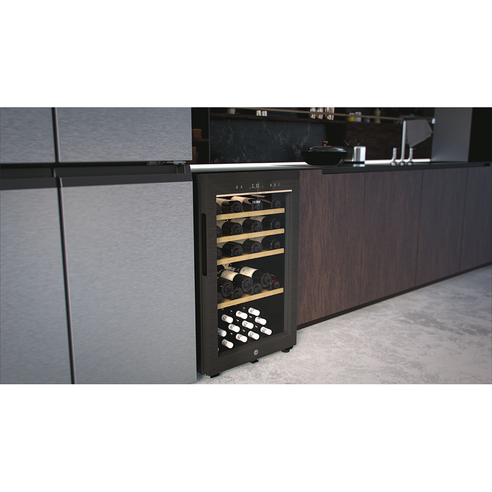Racitor de vinuri HAIER HWS49GA, 49 sticle, H 82 cm, Clasa F, negru