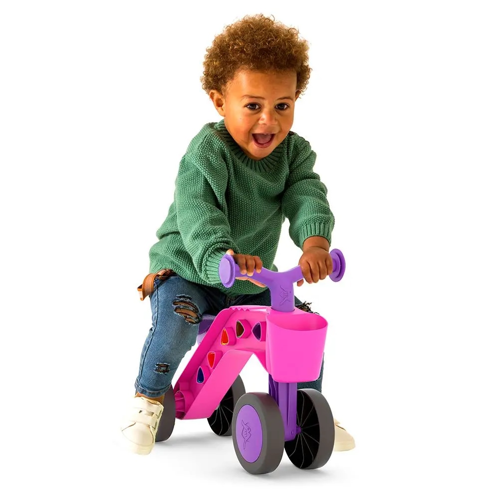 Bicicleta copii Chillafish ItsiBitsti Blocks, 1-3 ani, 4 roti, FUCHSIA