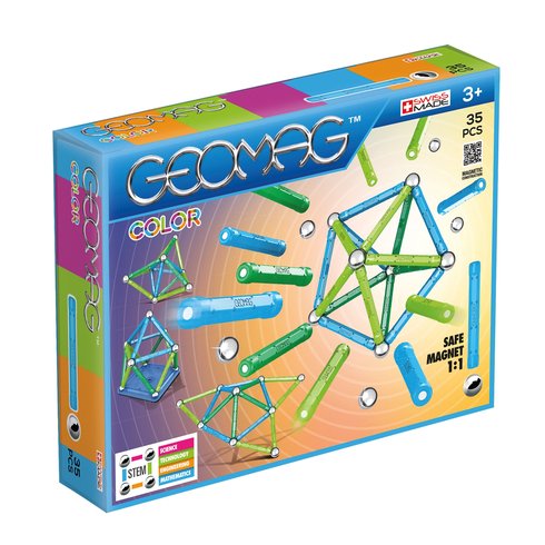 Set de constructie magnetic Geomag, Color, 35 piese