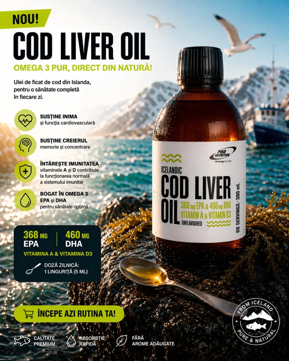 Ulei de ficat de cod, Cod Liver Oil, 300ml