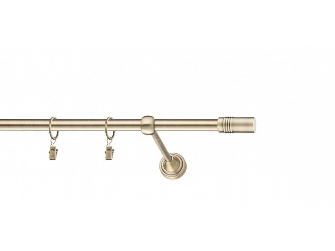 Galerie simpla perdea Kleideco AMERIKA, Metal, Diametru 16 mm, Capete BOSTON, 220 cm, Auriu