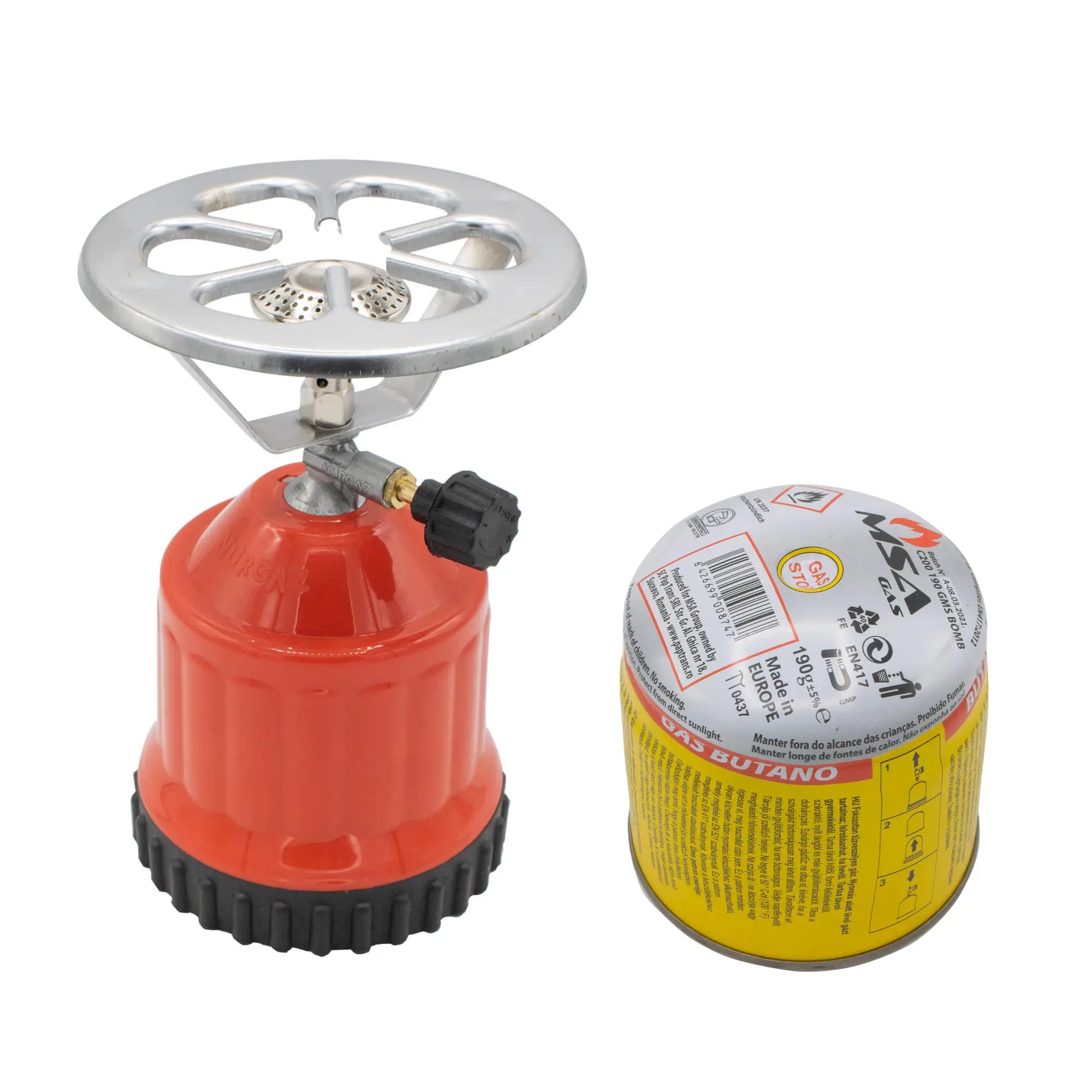 Set aragaz de voiaj portabil, 2 x butelie gaz 190g - COBI SMART