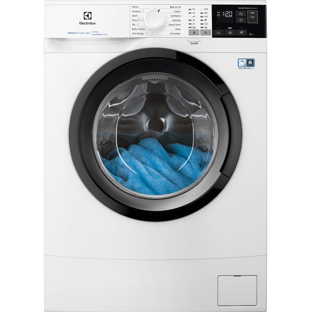 Masina de spalat rufe frontala slim ELECTROLUX PerfectCare600 EW6SM426BE, 6 kg, 1200rpm, Clasa B, alb
