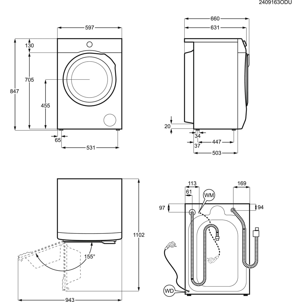Masina de spalat rufe frontala ELECTROLUX SteamCare 700 EW7F3614UE, 10 kg, 1600rpm, Clasa A, alb