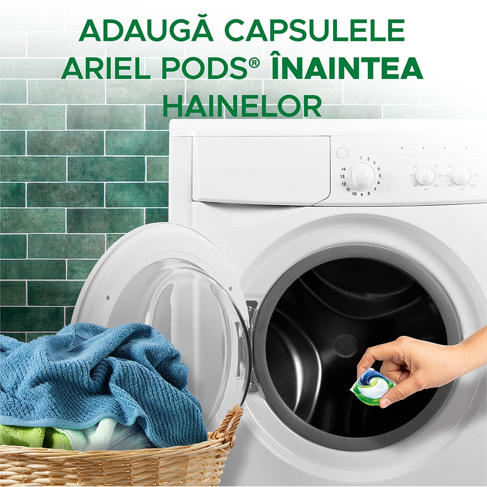 Detergent capsule ARIEL All in One Pods Mountain Spring, 50 spalari