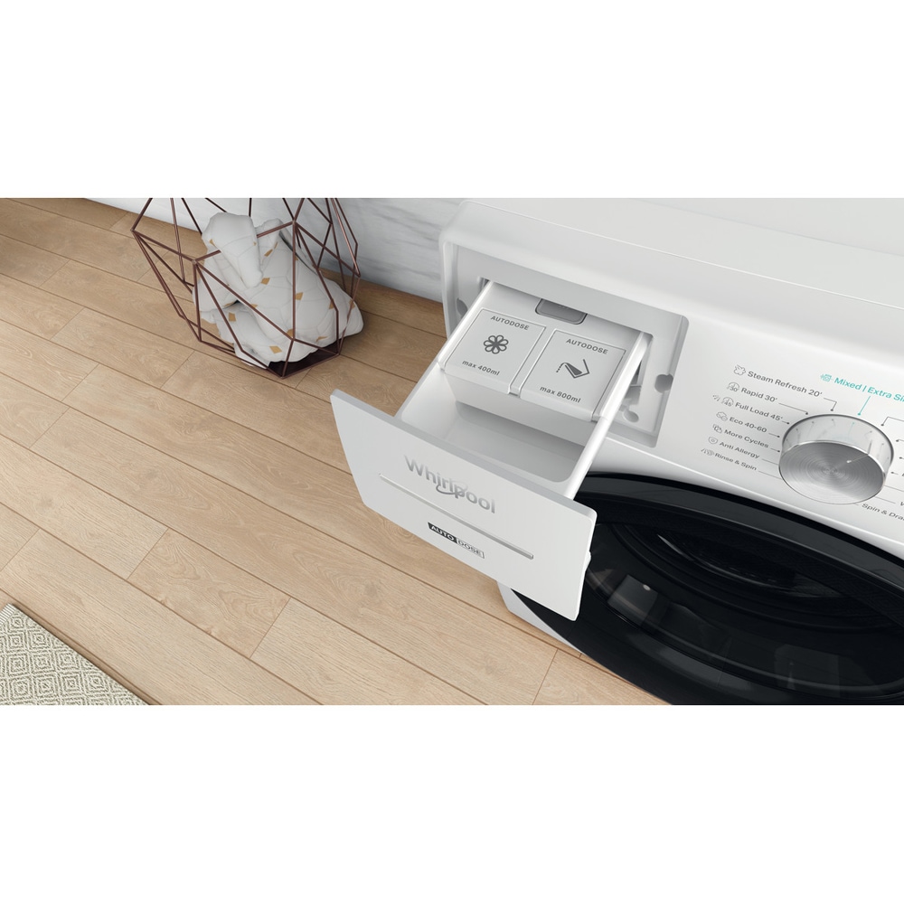 Masina de spalat rufe frontala WHIRLPOOL W7X W845WB EE, 8 kg, 1400rpm, Clasa B, alb