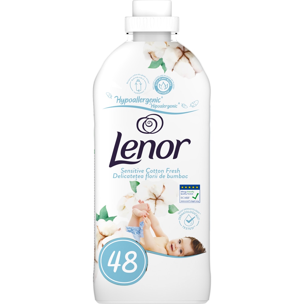 Balsam de rufe LENOR Sensitive, 1.2 l, 48 spalari