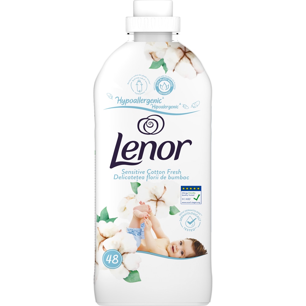 Balsam de rufe LENOR Sensitive, 1.2 l, 48 spalari